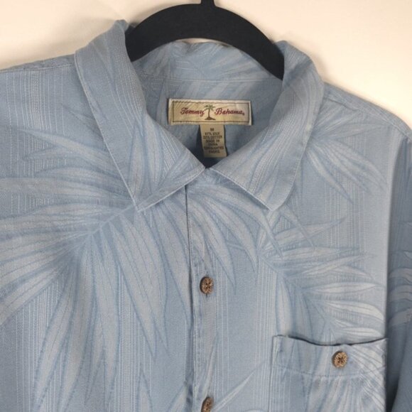 Tommy Bahama SILK Blend SS PALM FERN Print Button up Shirt Textured Size M - Picture 12 of 13